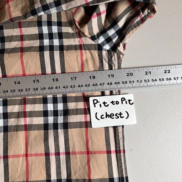 Burberry Nova Check Long Sleeve Button Down Shirt - Men's Size M - Tan - Picture 11 of 14